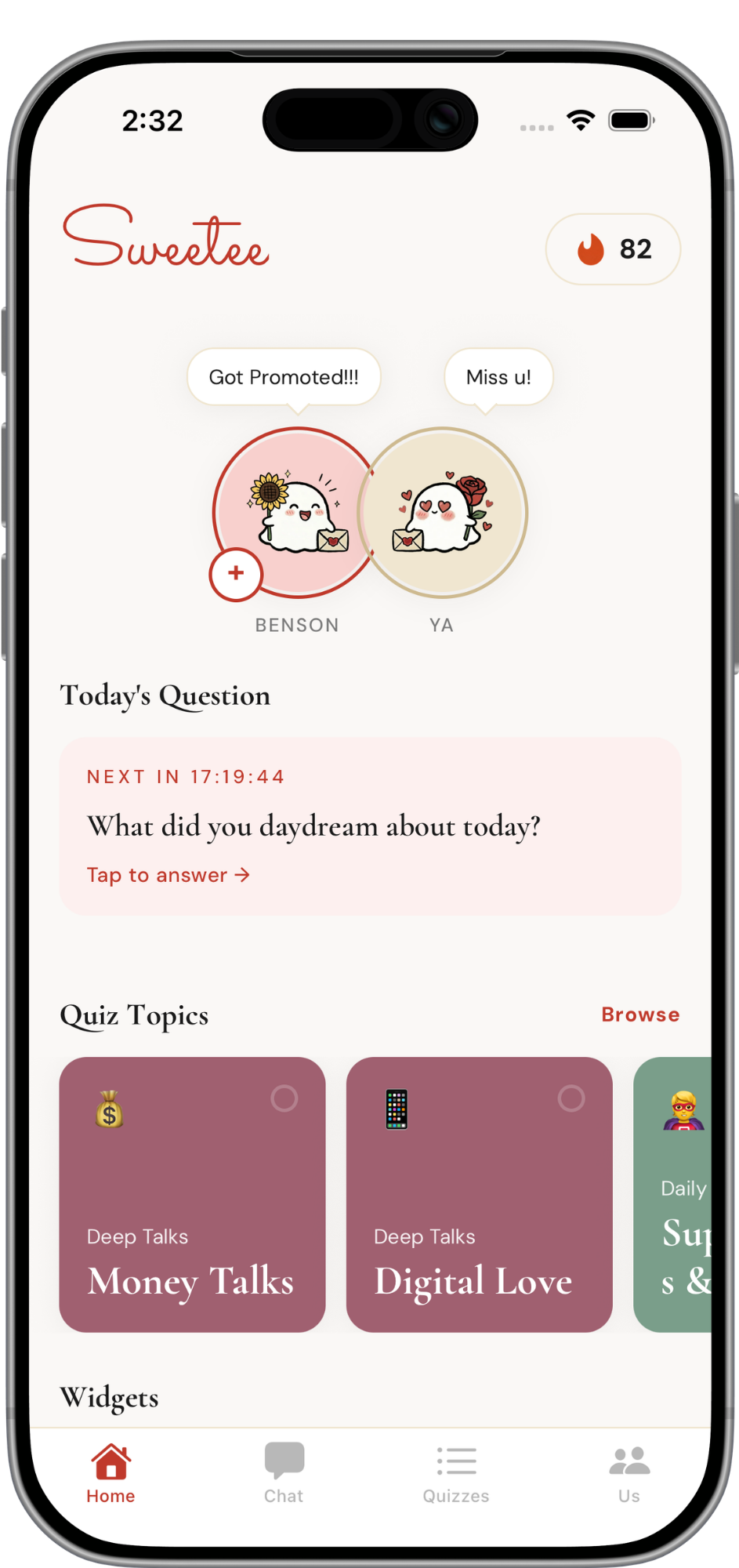 Sweetee App on iPhone
